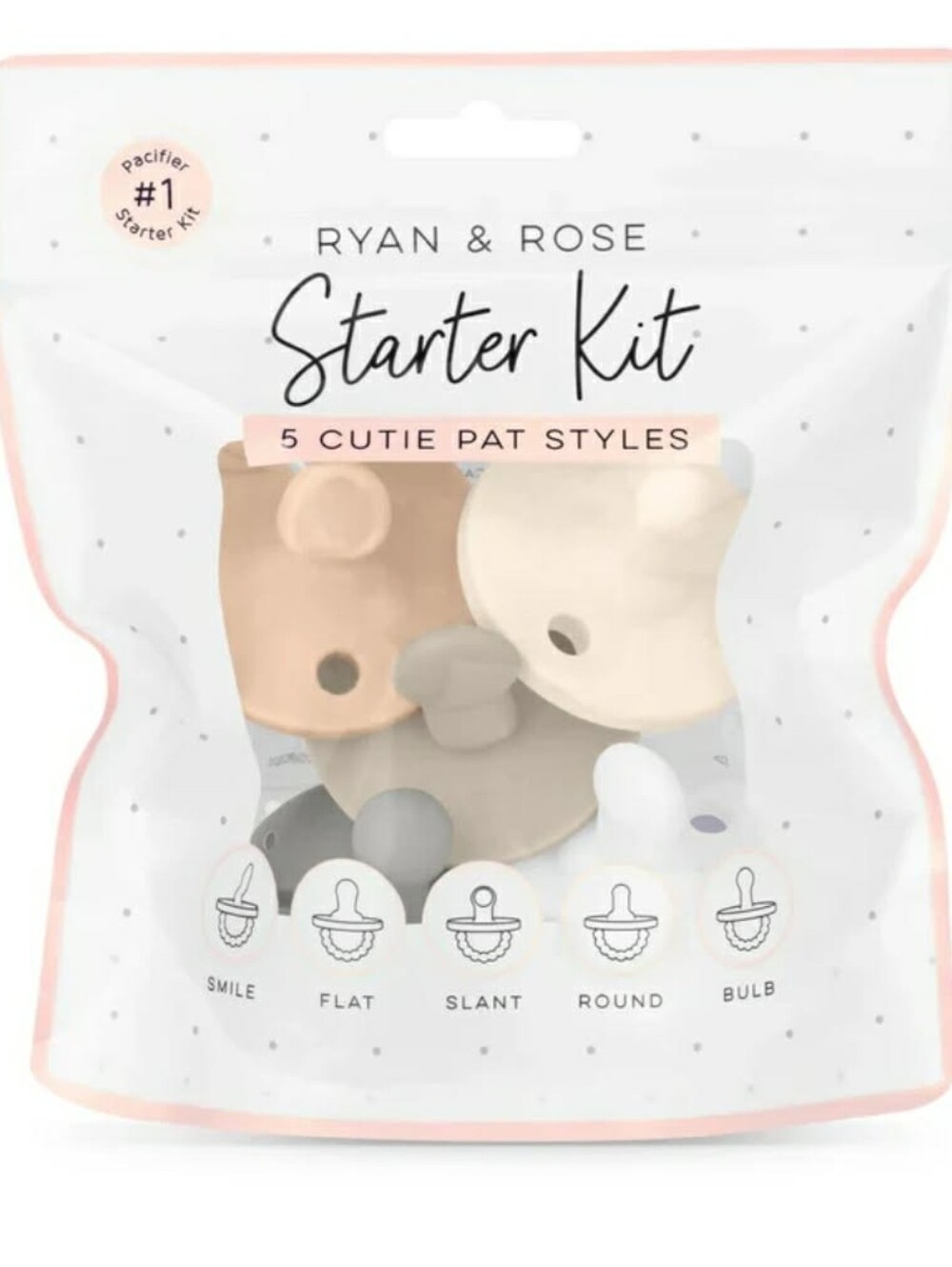 New Ryan & Rose Pacifier Paci Starter Kit Various Colors